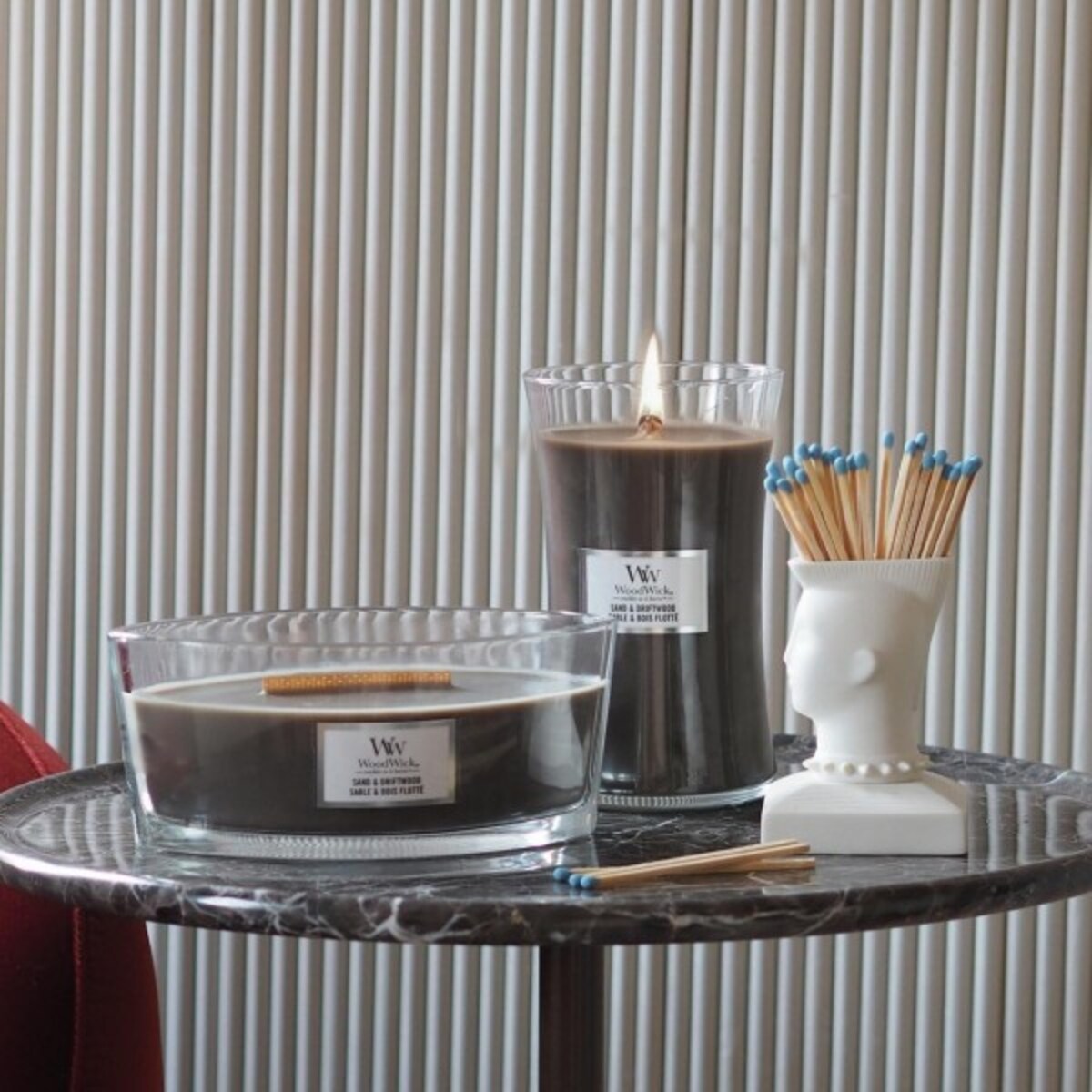 WoodWick świeca Elipsa SAND & DRIFTWOOD