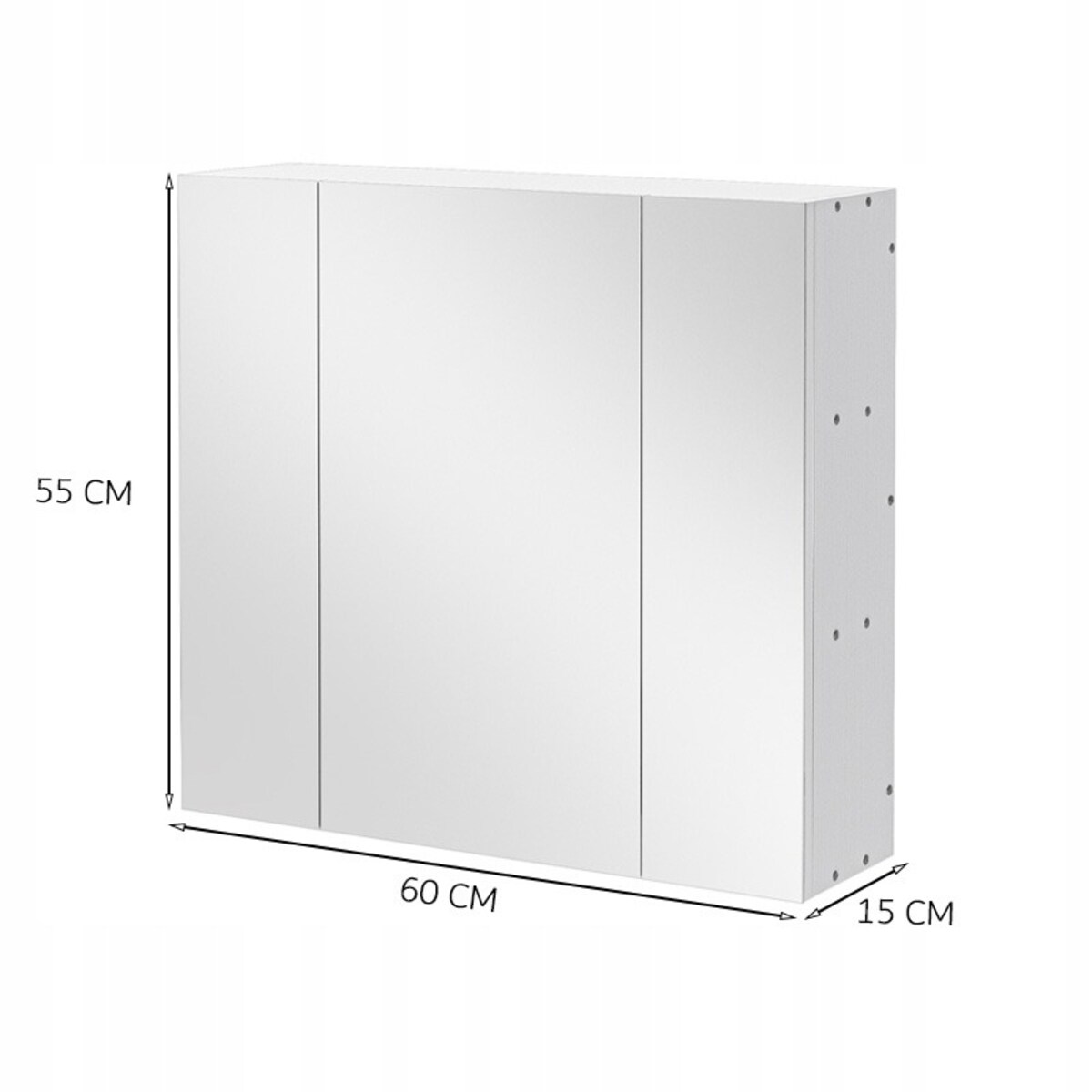 Szafka łazienkowa wisząca biała 2-drzwiowa nowoczesna ścienna 3 półki 80 cm