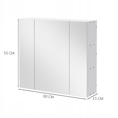 Szafka łazienkowa wisząca biała 2-drzwiowa nowoczesna ścienna 3 półki 80 cm