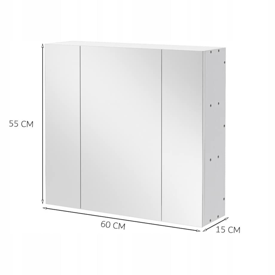 Szafka łazienkowa wisząca biała 2-drzwiowa nowoczesna ścienna 3 półki 80 cm