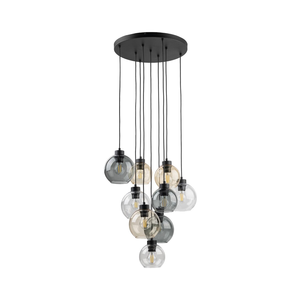 Lampa Wisząca Tk Lighting Cubus Mix 9 Kloszy Szary Bursztyn