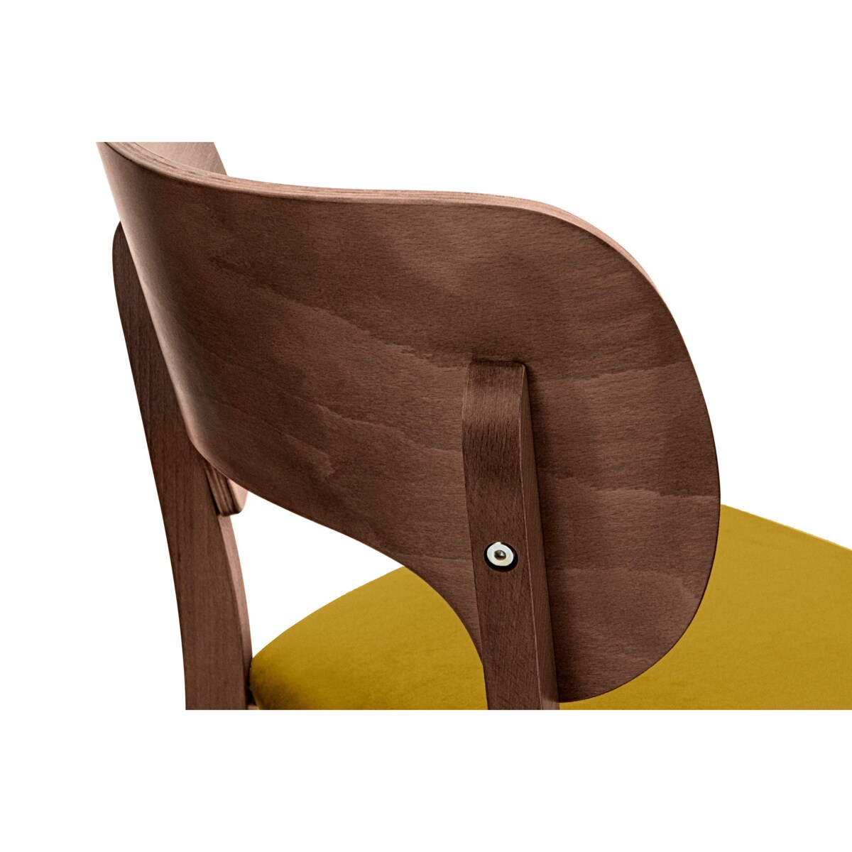 KONSIMO LYCO Krzesła loftowe, orzech ciemny musztardowo-żółty, 2 szt