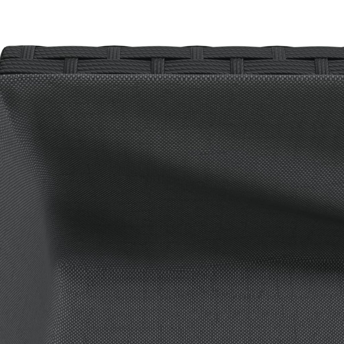 vidaXL Donica ogrodowa z półką, czarna, polirattan