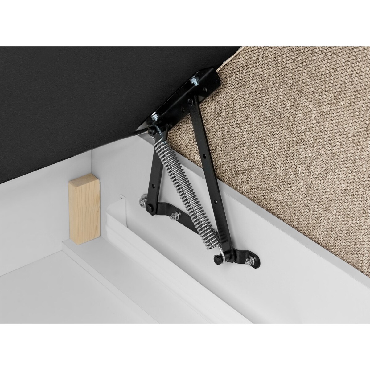 Łóżko kontynentalne z pojemnikiem MAJOR 160 x 200 cm Beżowoszary