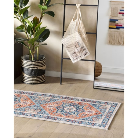 Dywan 80 x 200 cm niebiesko-pomarańczowy RITAPURAM