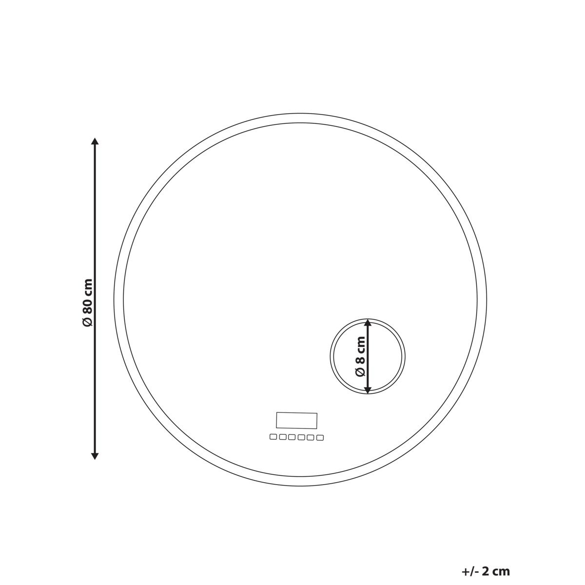Lustro ścienne LED z głośnikiem Bluetooth 80 cm srebrne FIXIN