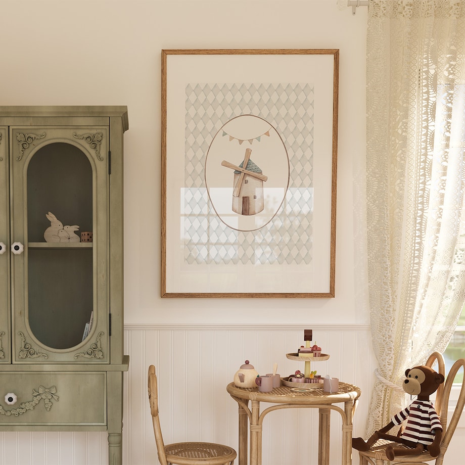 Plakat dla dzieci Wiatrak 40x50