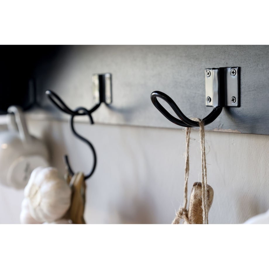 Półka drewniana czarna z przegródkami 99x45 cm