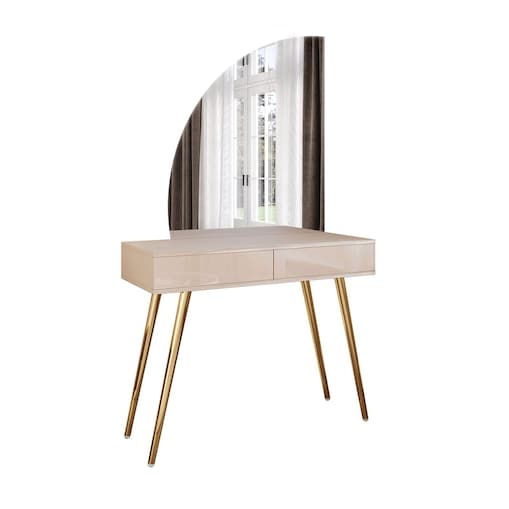 Toaletka kosmetyczna SIENNA-QS KASZMIR z lustrem LED, lewa, push-to-open