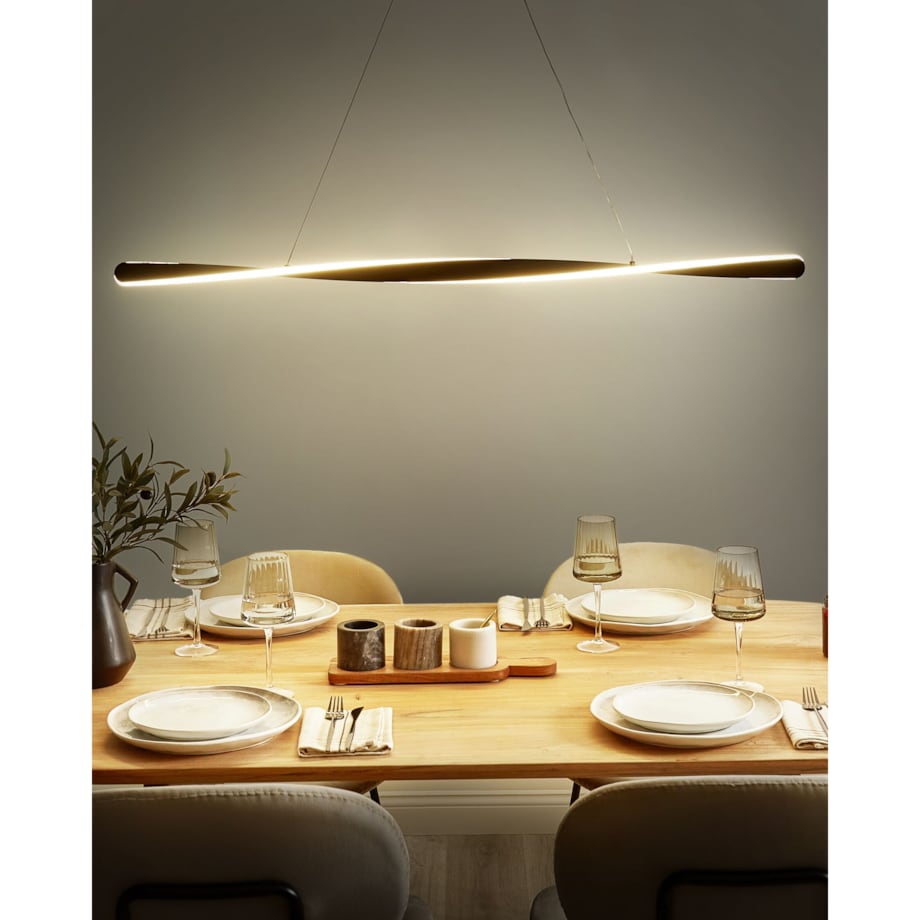 Lampa wisząca LED metalowa czarna MAHOI