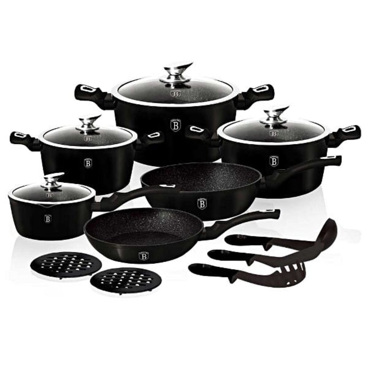 Zestaw 15 elementów garnki, patelnie i akcesoria Berlinger Haus BH-1474 Thermoguard