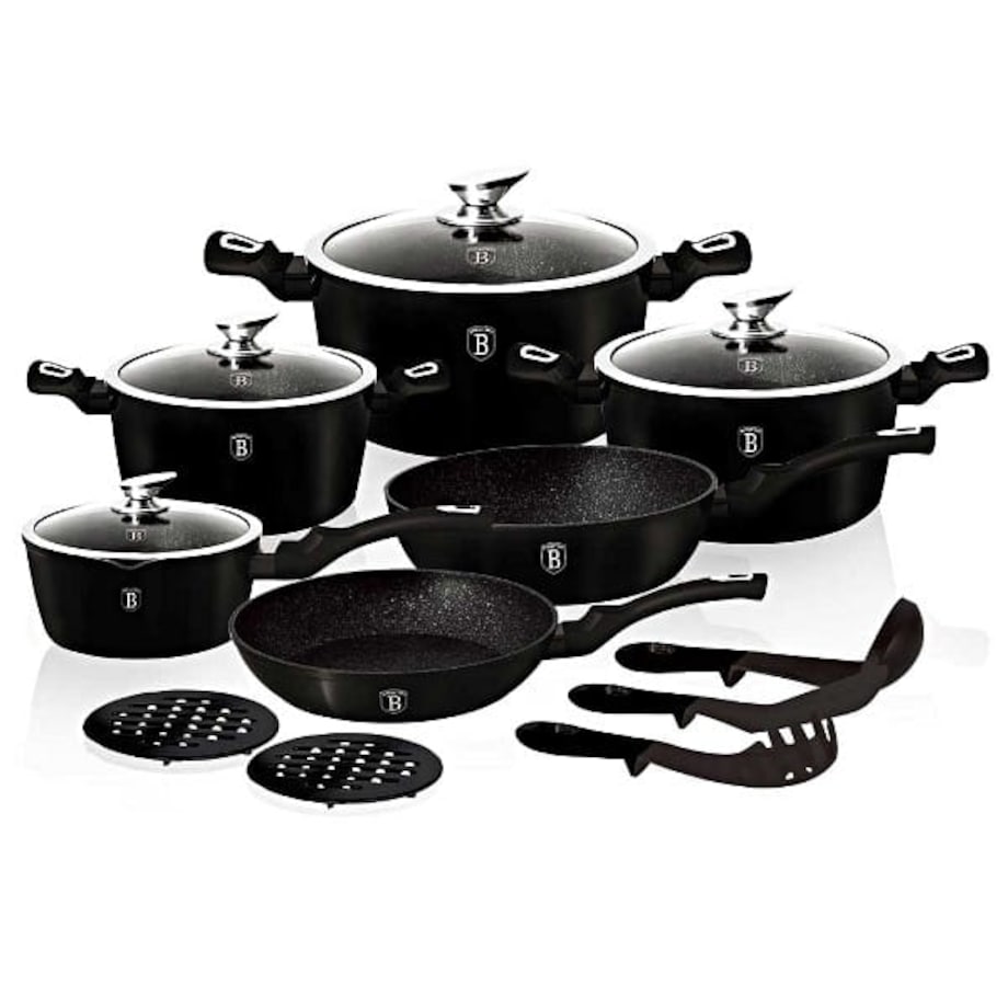 Zestaw 15 elementów garnki, patelnie i akcesoria Berlinger Haus BH-1474 Thermoguard