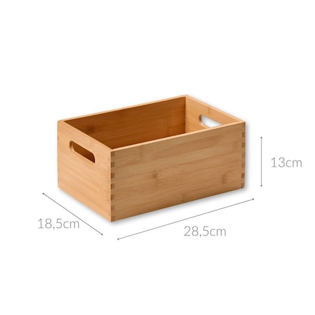 Drewniane pudełko z uchwytami, bambus
