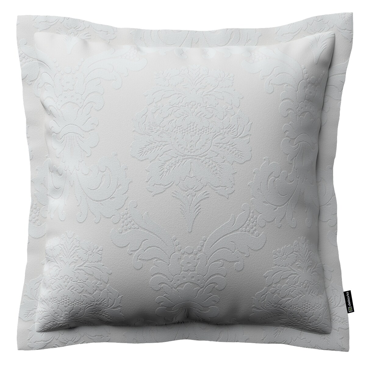 Poszewka Mona na poduszkę 45x45 liście akantu na jasno-popielatym tle