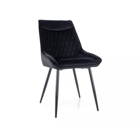 Krzesło tapicerowane AGAT VELVET czarne