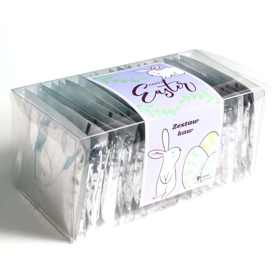 HAPPY EASTER zestaw kaw smakowych aromatyzowanych na Wielkanoc - prezent upominek na zajączka święta wielkanocne dla niej niego mamy taty siostry