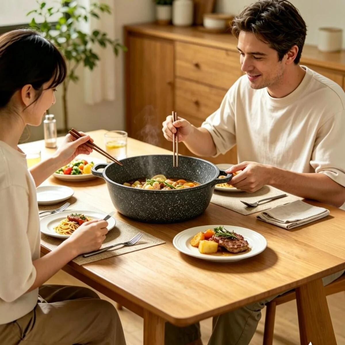 Garnek ceramiczny z pokrywką 28CM 6.5L na indukcję gaz kamienny MASTERPAN