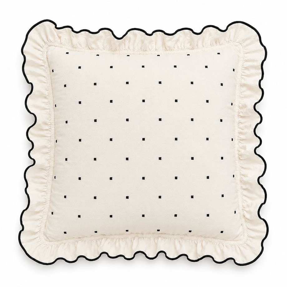 Komplet 2x Poszewka na poduszkę 40x40 Point Exclusive, w kropki, kremowa, Darymex