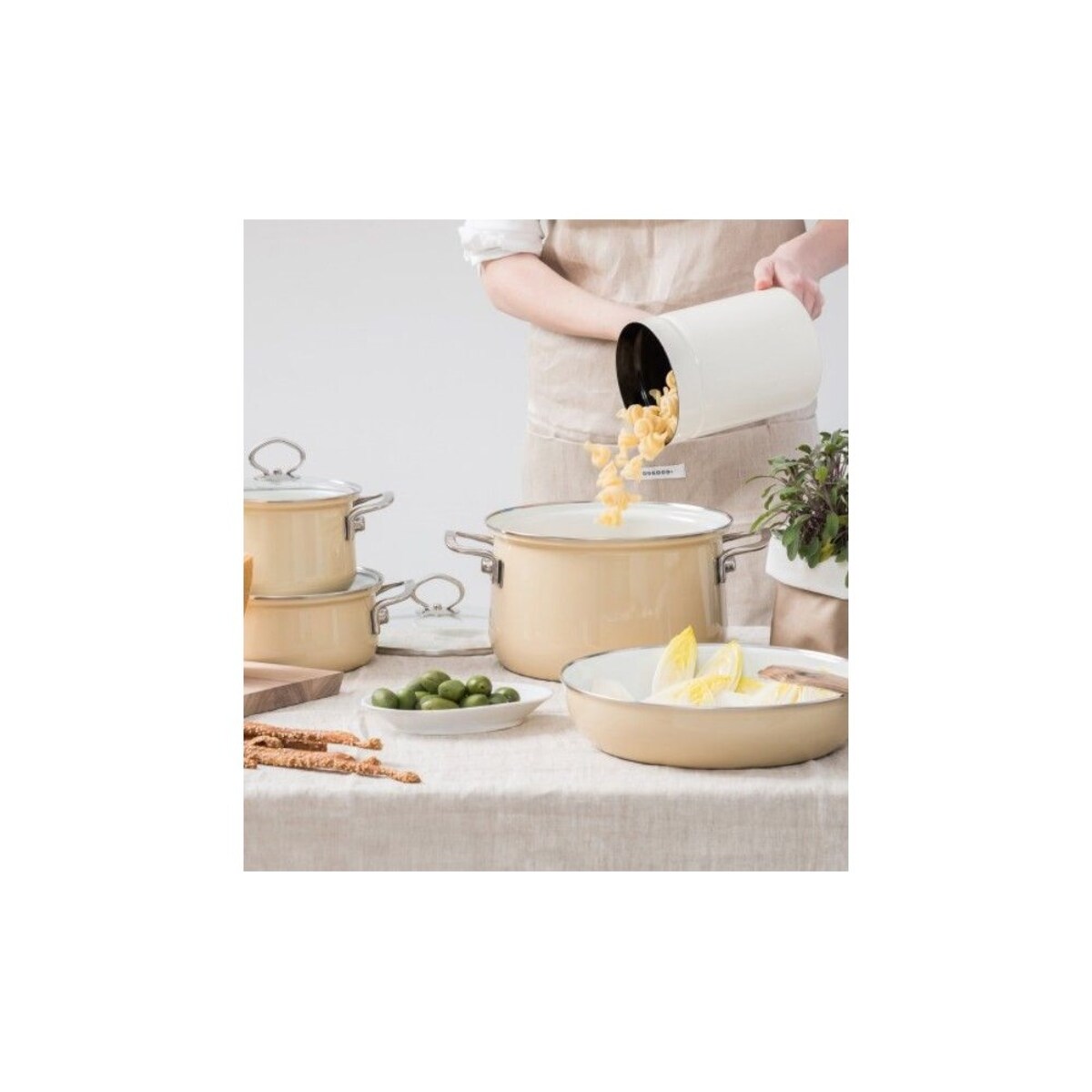 Riess garnek wysoki z pokrywą 6,5l 24cm Avorio R0705011