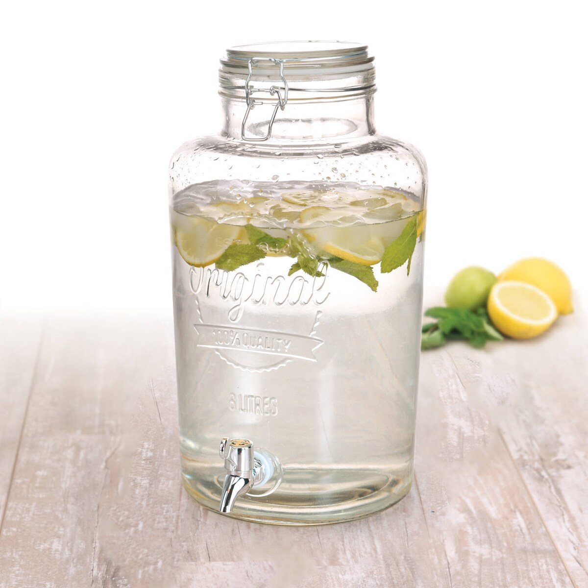 Słój z kranem i pokrywą - dystrybutor napojów Excellent Houseware,pojemność 8 l