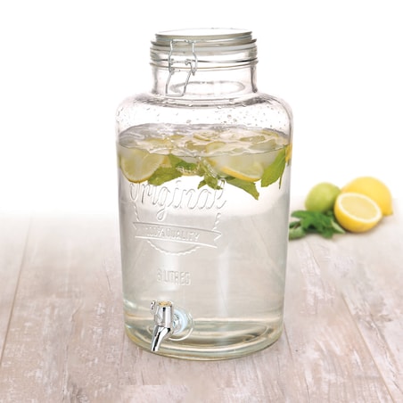 Słój z kranem i pokrywą - dystrybutor napojów Excellent Houseware,pojemność 8 l