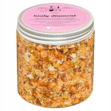 Herbata owocowa Biały Diament o smaku owoców z nutą kremowej brzoskwini - herbata liściasta sypana mieszanka napar susz - gotowa na prezent upominek