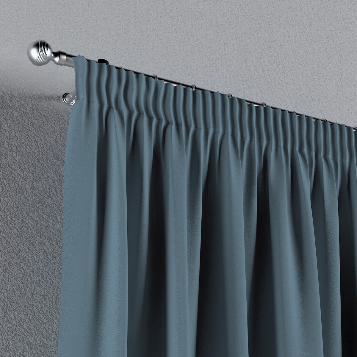 Zasłona na taśmie marszczącej 1 szt. 130x245 ciemny morski niebieski