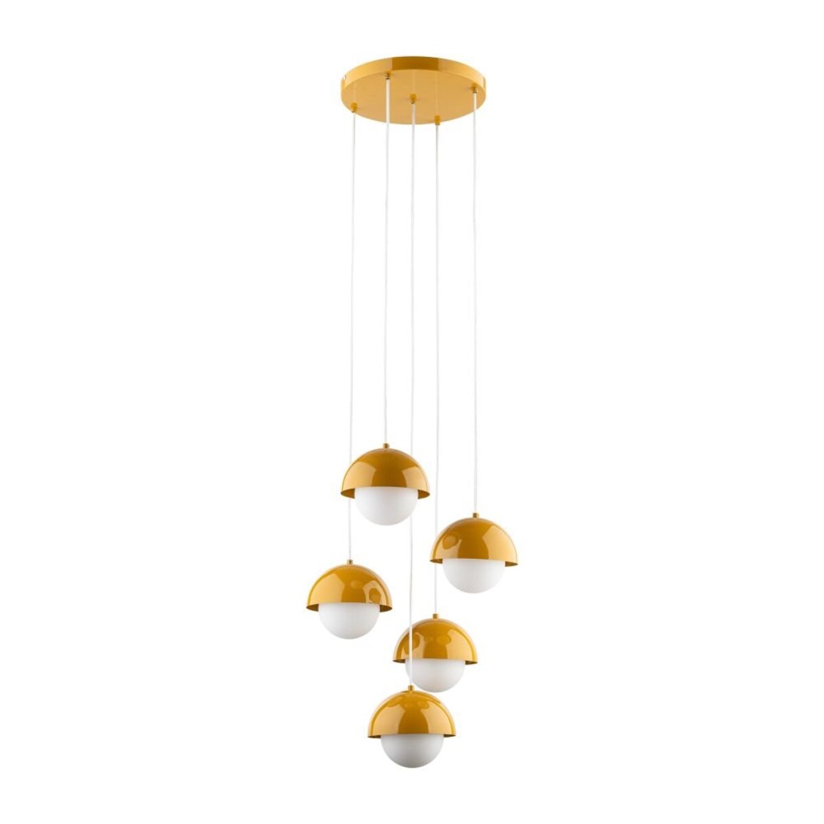 Lampa wisząca TK Lighting BONO OCHRA 10268, nowoczesna ochra/biel, 5xG9, regulowana wysokość