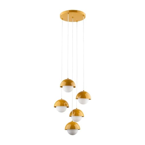 Lampa wisząca TK Lighting BONO OCHRA 10268, nowoczesna ochra/biel, 5xG9, regulowana wysokość