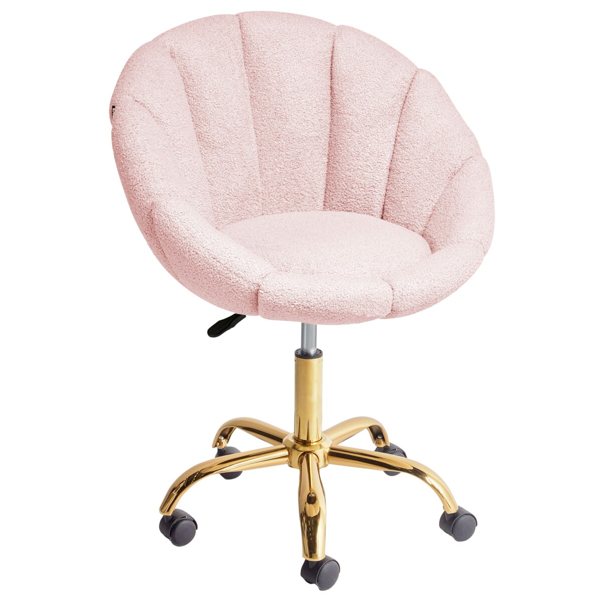 Krzesło obrotowe Obrotowy ANNABELLE Boucle Pastelowy róż