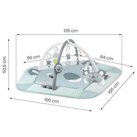 Mata edukacyjna interaktywna dla niemowląt Koala dwustronna składana XXL 5w1 Nukido