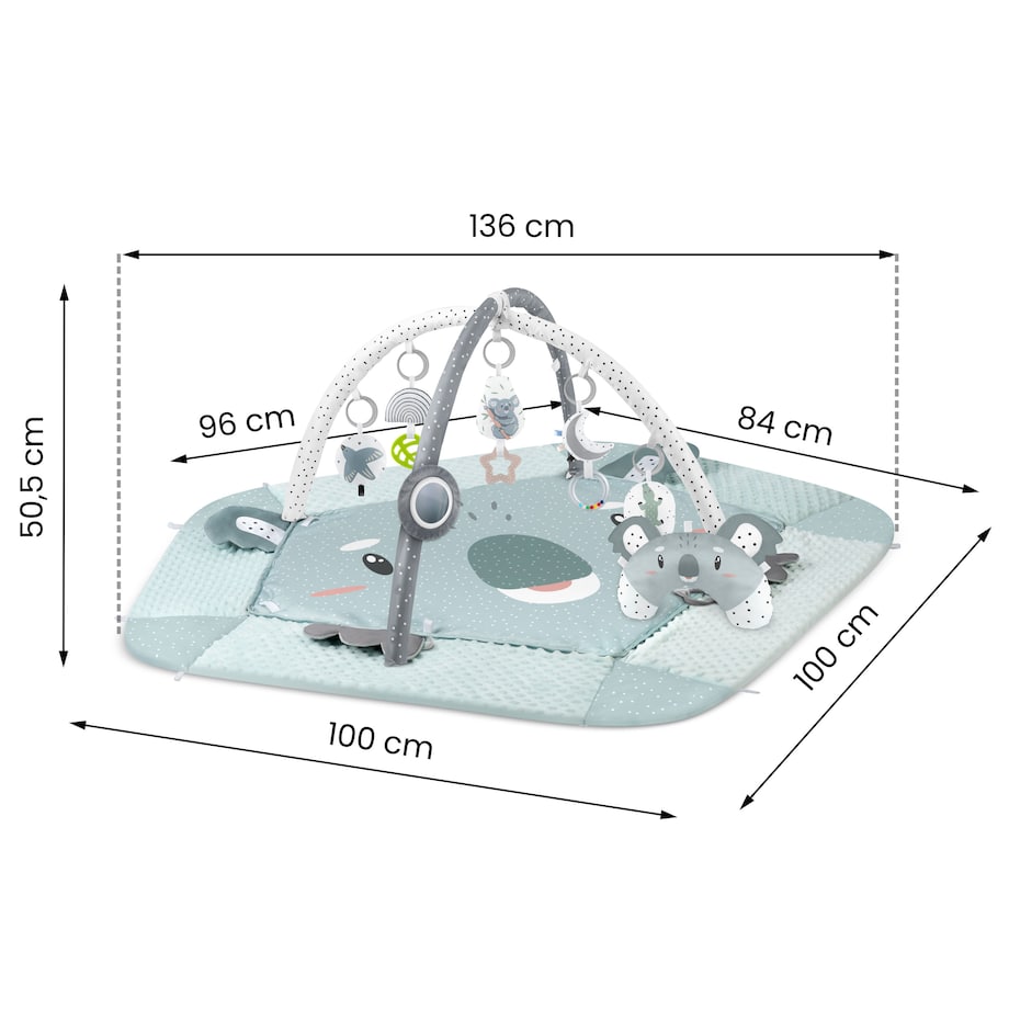 Mata edukacyjna interaktywna dla niemowląt Koala dwustronna składana XXL 5w1 Nukido