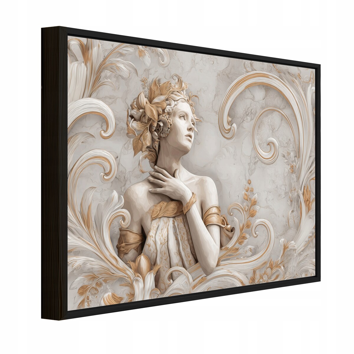 Obraz W Ramie Do Sypialni Salonu Na Płótnie Kobieta Abstrakcja Beżowy 100x70