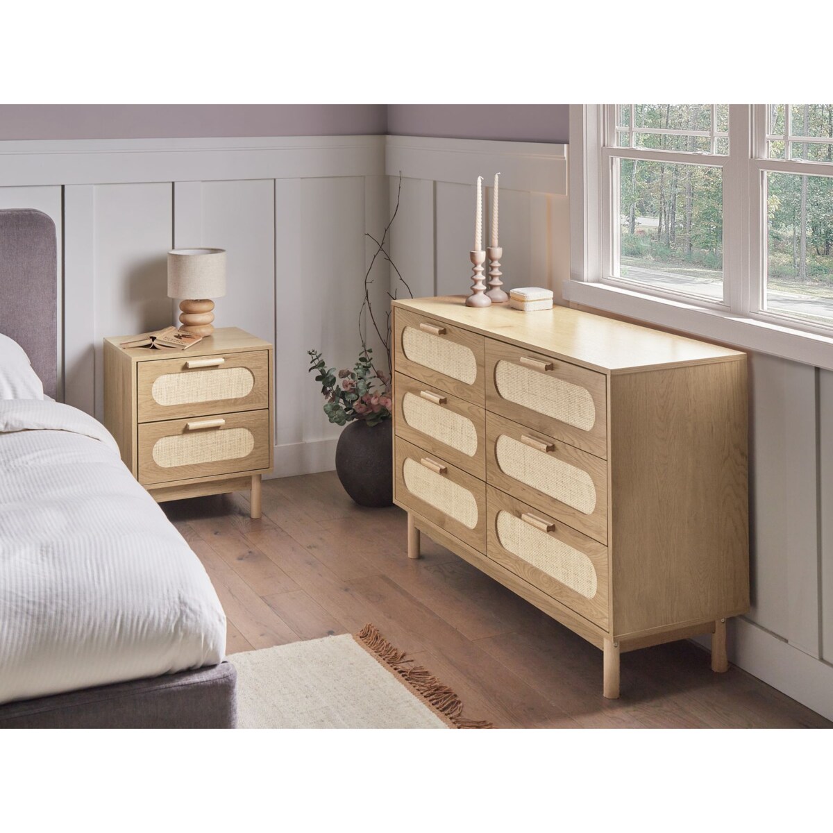 Komoda 6 szuflad COSTELLO Jasnobrązowy