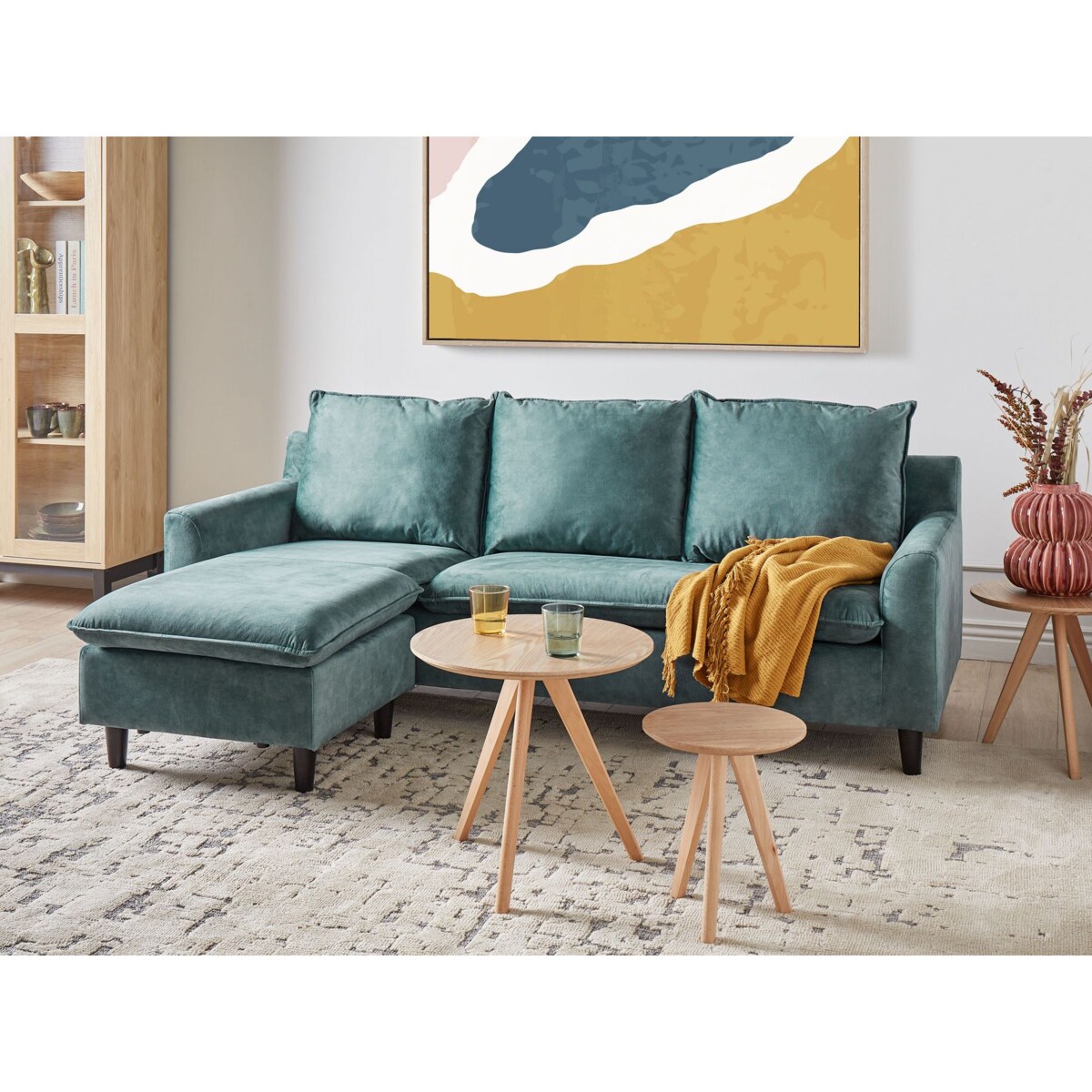 Narożnik ELVENES Lazurowy Welur