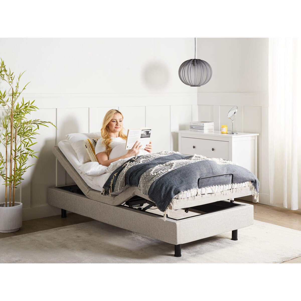 Łóżko regulowane bez zagłówka DUKE 90 x 200 cm Beżowy