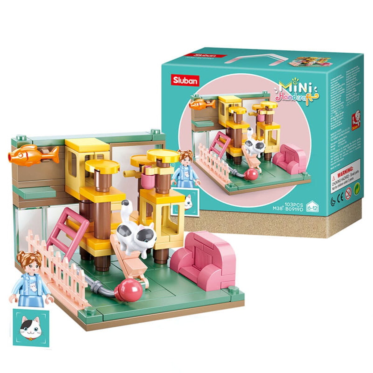 KOTEK Łatka - mini pokoik klocki - Sluban - 103 elementy