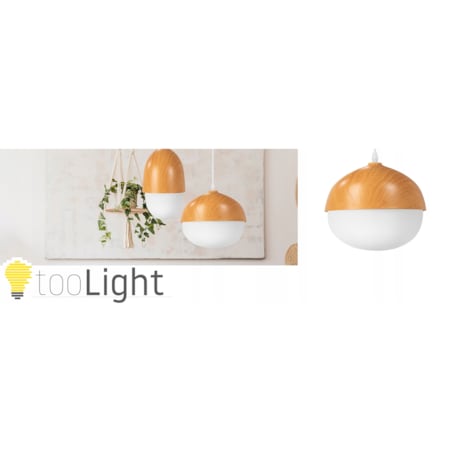 Lampa Sufitowa Wisząca Orzeszek Wzór Drewna E27