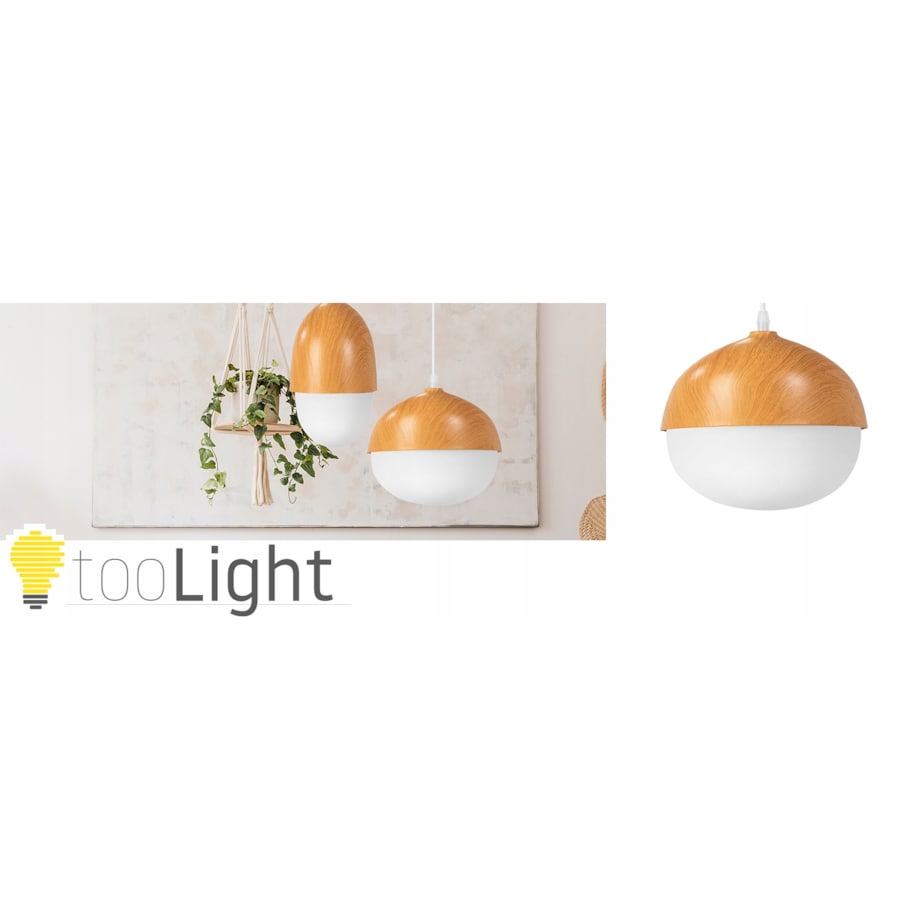 Lampa Sufitowa Wisząca Orzeszek Wzór Drewna E27