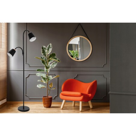 Lampa Stojąca Podłogowa Nowoczesna Czarna Loft