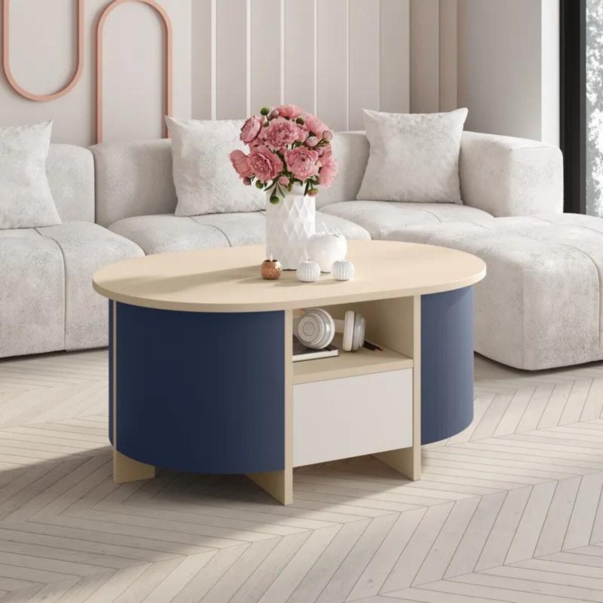 Ława owalna LUMIA AC 68x100 miętowa