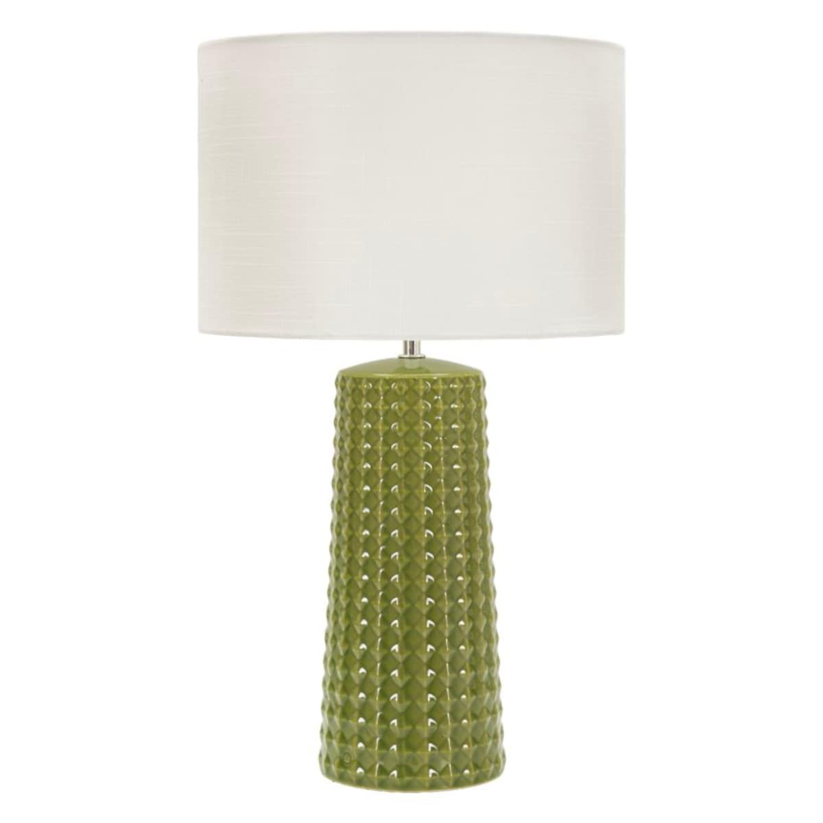 Lampa stołowa Gliss, kolor zielony i biały, ceramika, żelazo i tkanina, 30 x 30 x 52 cm, 1 x E27, max. 40 W, do salonu i sypialni, Mauro Ferretti