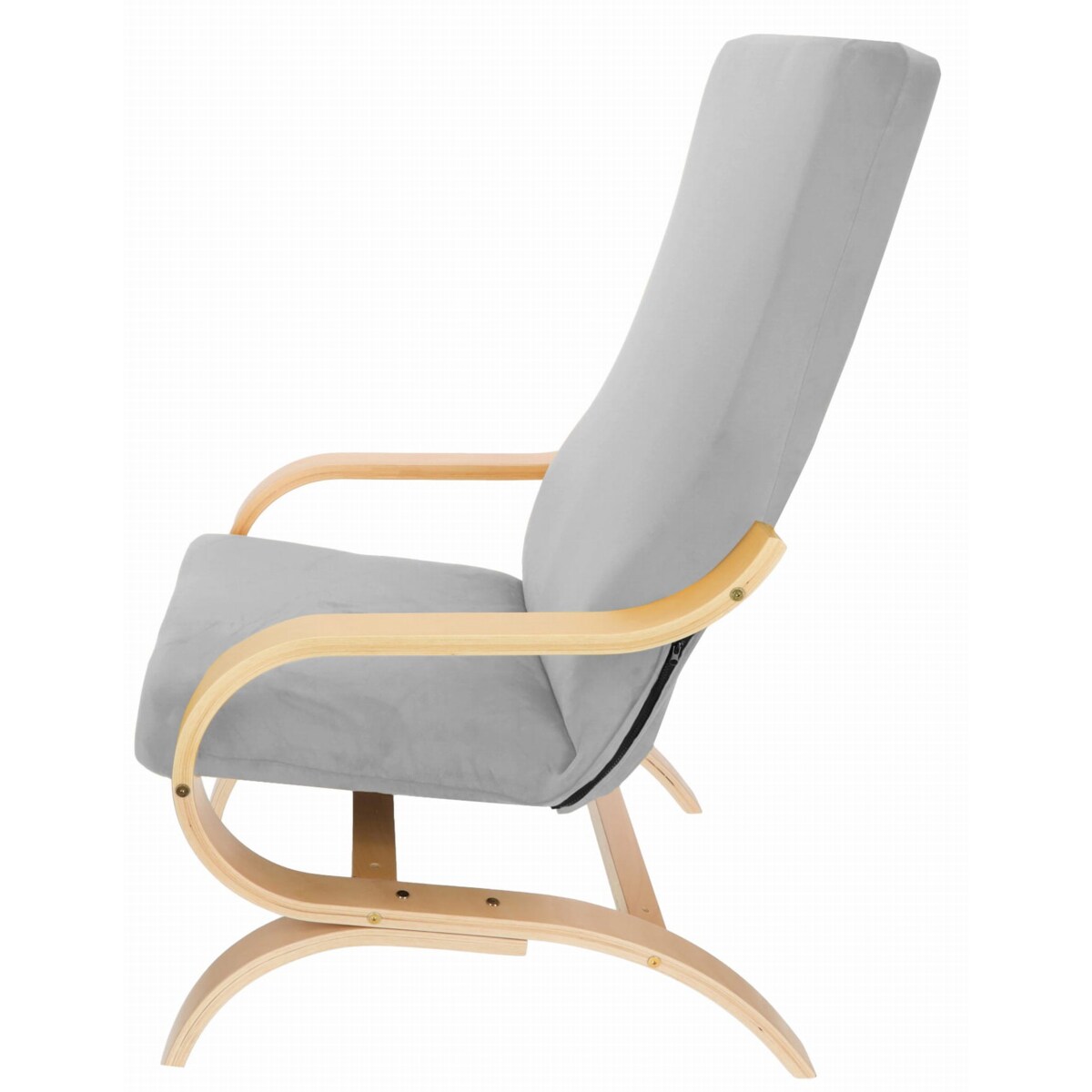 POKROWIEC NA FOTEL FINKA JASNY SZARY WELUR ELASTYCZNY [21FY]