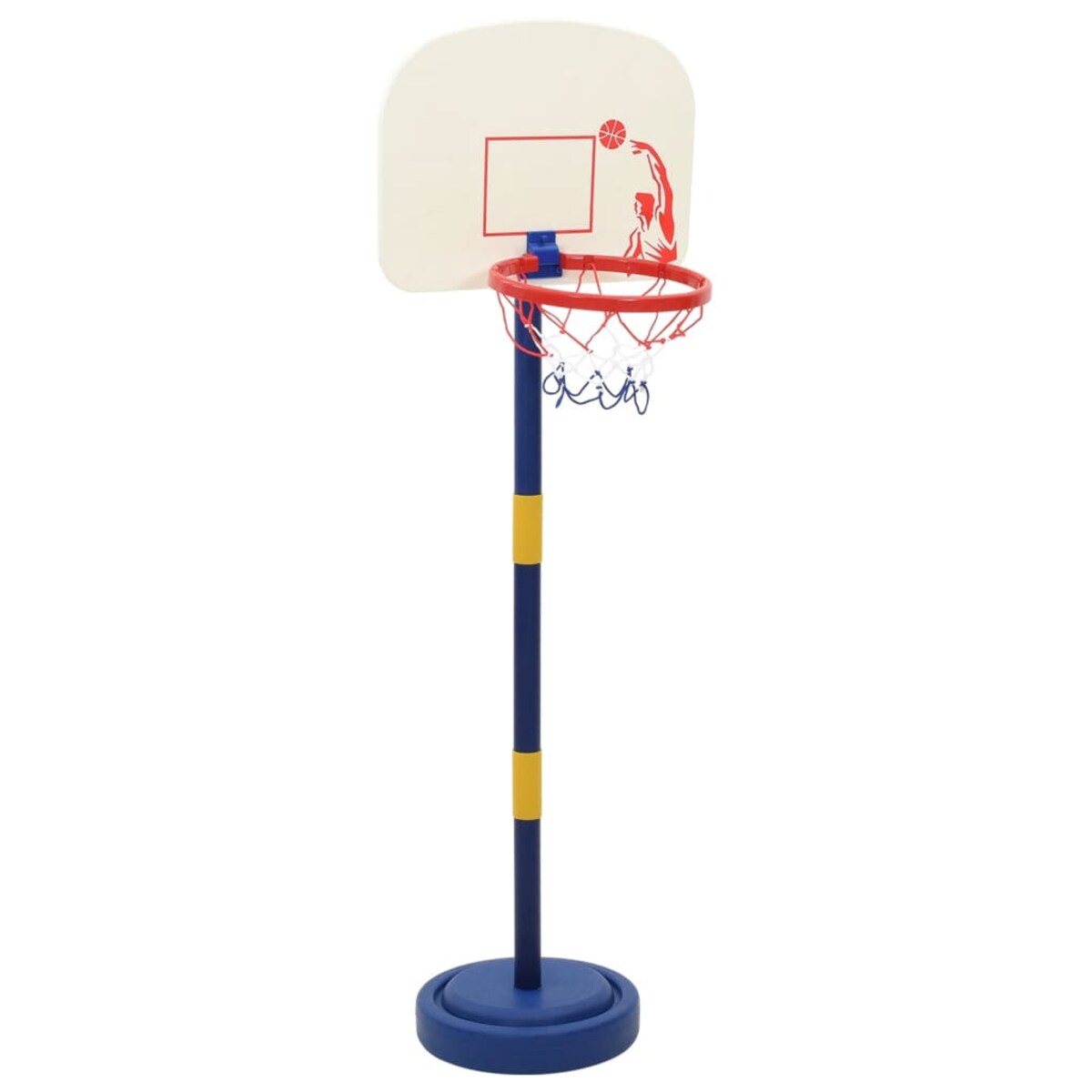 vidaXL Stojak do koszykówki z piłką i pompką, regulowany 90/121 cm