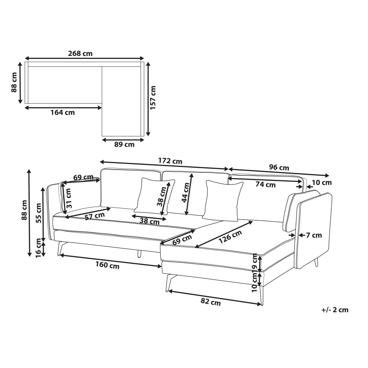 Narożnik boucle lewostronny złamana biel ALTAN
