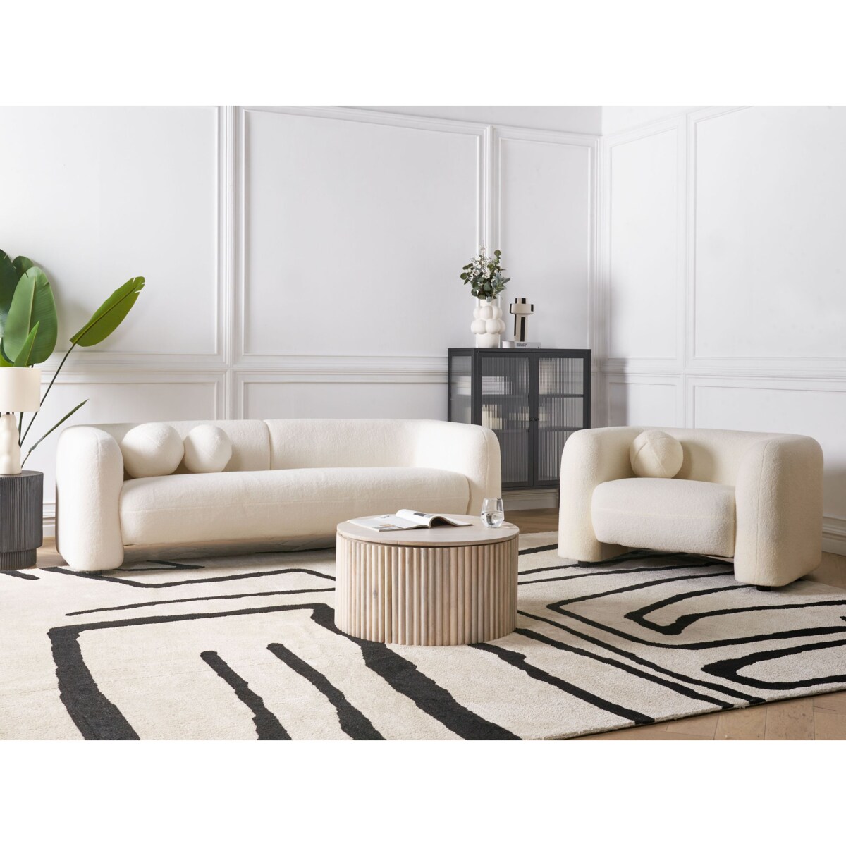 Fotel LEIREN Boucle Biały