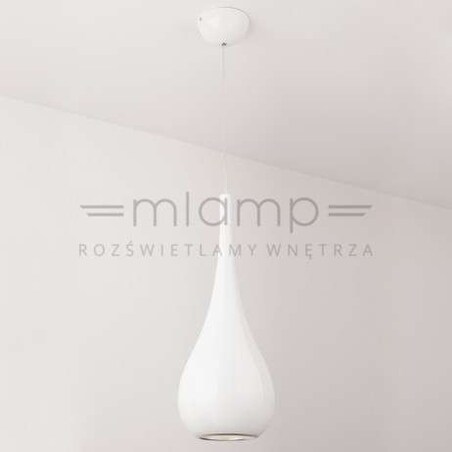 LAMPA wisząca DROP P0235 Maxlight metalowa OPRAWA zwis kropla łezka biała