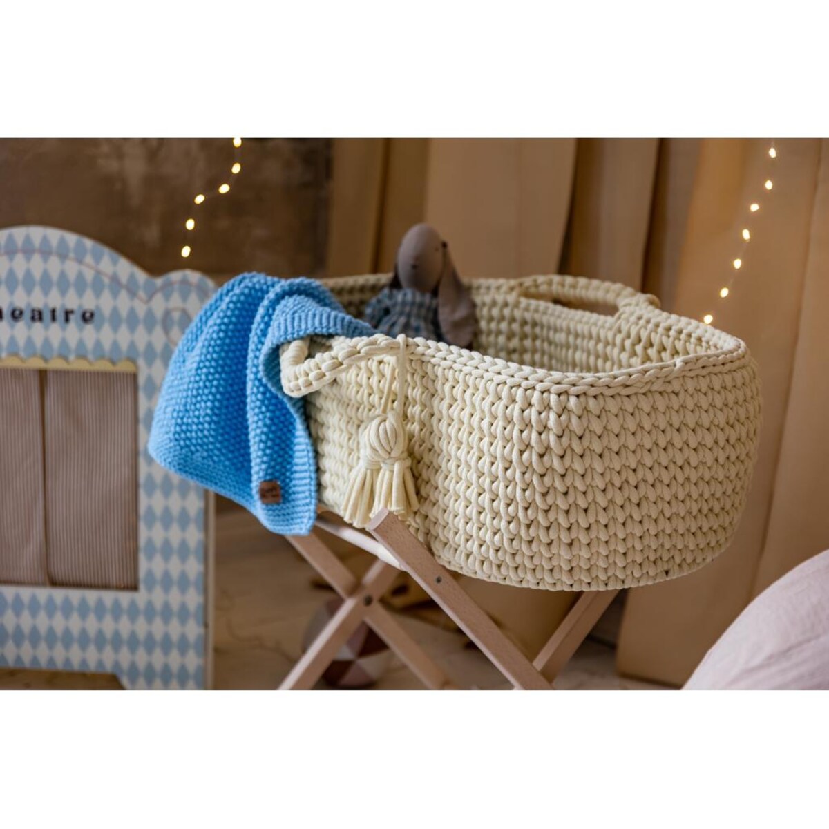 Kocyk Sensoryczny dla Noworodka - Niebieski - 70x50cm