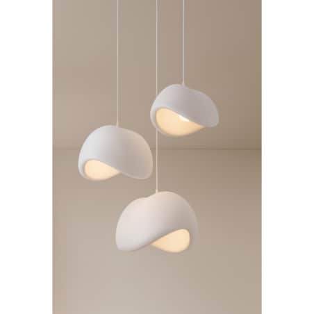 Zestaw trzech Lamp wiszących Asahi białe Monnarita