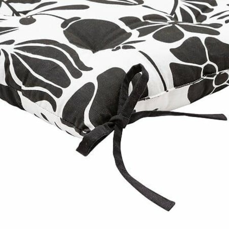 PODUSZKA NA KRZESŁO Twisted Lime biała/czarna z wiązaniami